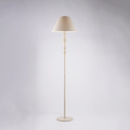 Golvlampa och lampskärm i trä och järn Tillverkad i Italien för inredning - Toscana Viadurini