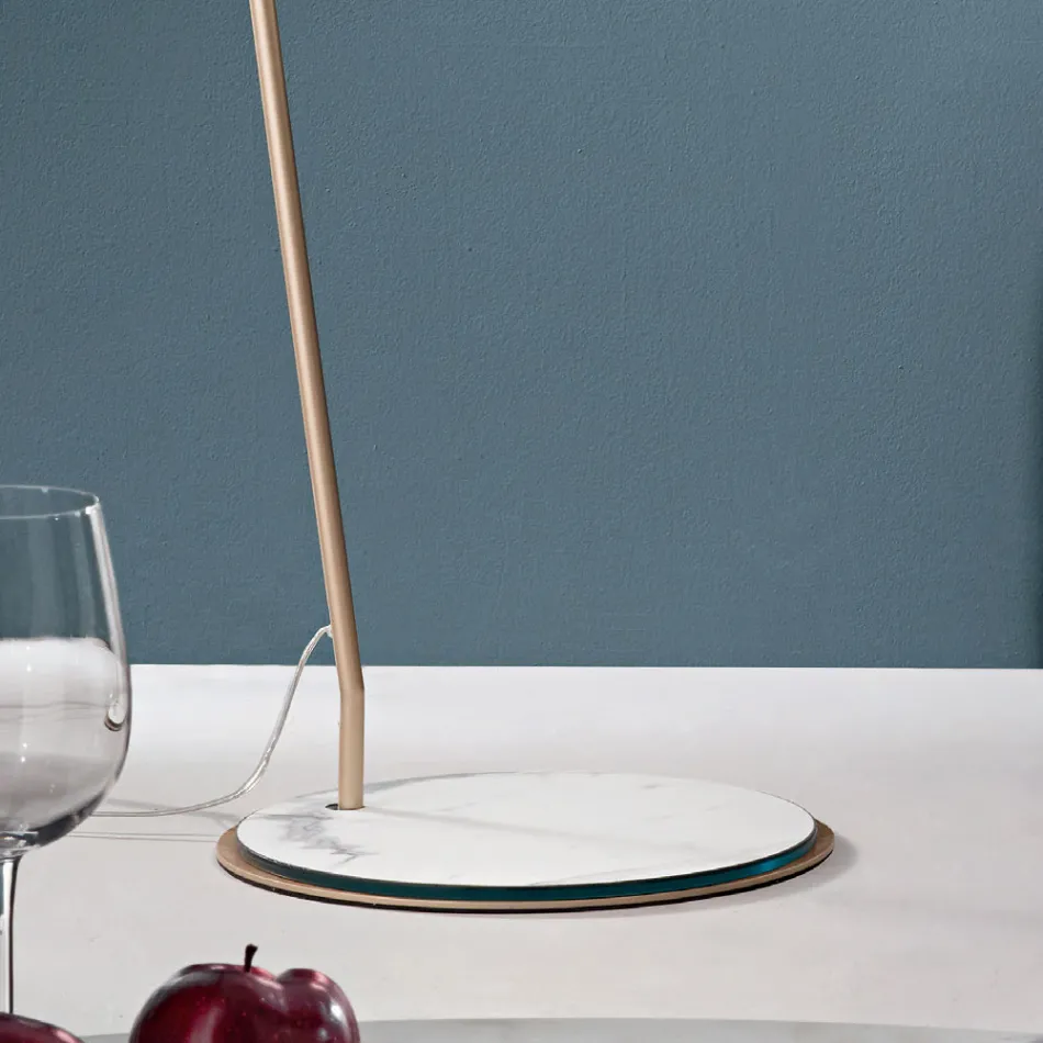 Metallgolvlampa med Pvc-skärm täckt av tyg - Adriana Viadurini