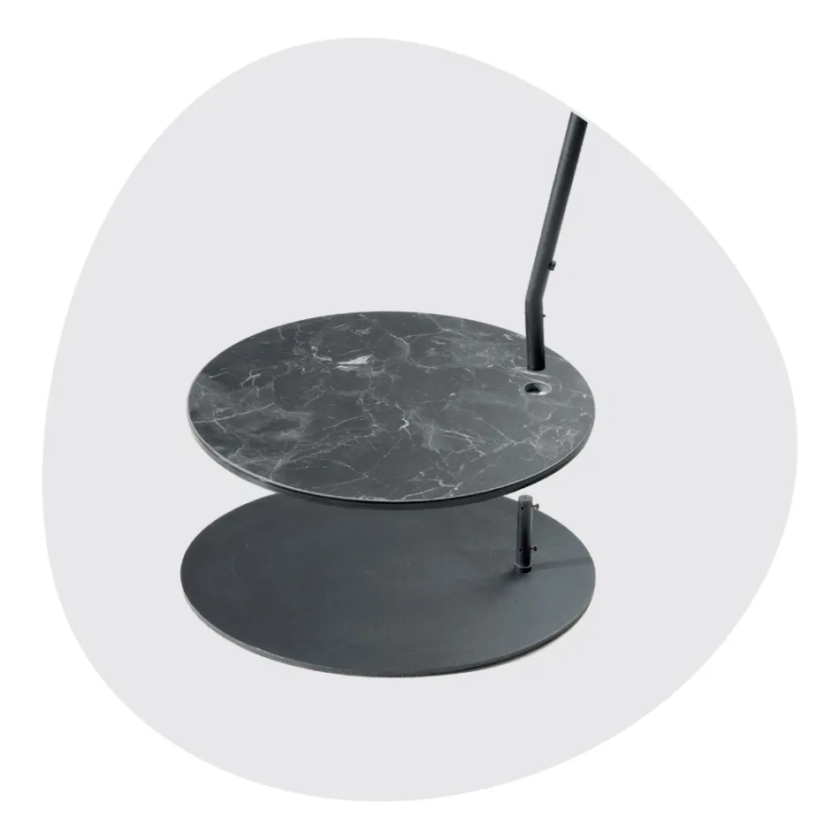 Metallgolvlampa med Pvc-skärm täckt av tyg - Adriana Viadurini