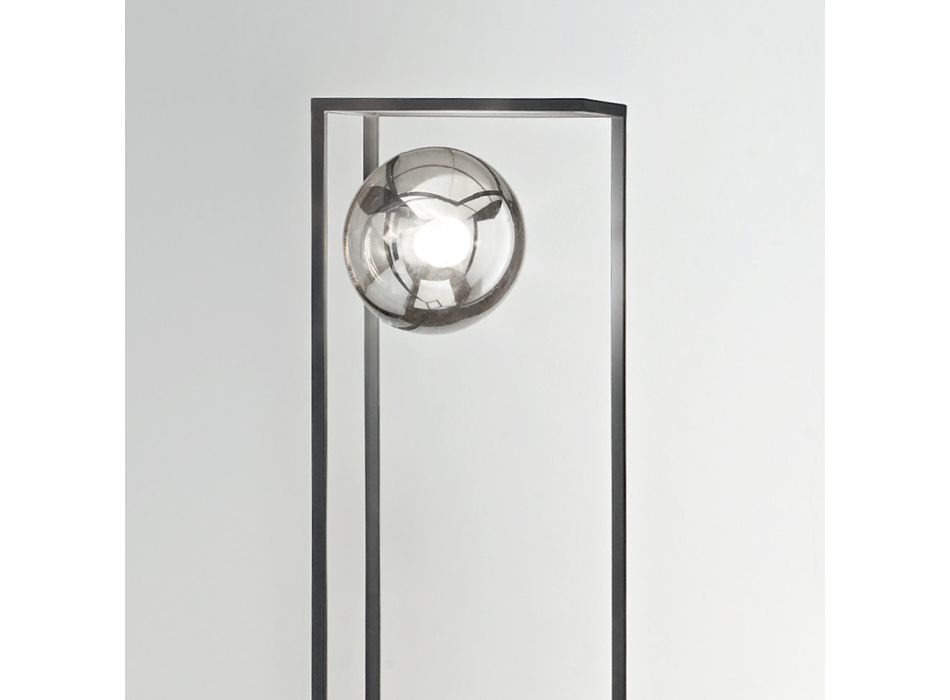 Modern pulverlackerad golvlampa i metall och blåst glas - Zenio Viadurini
