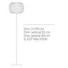 Golvlampa i glas med två ytbehandlingar och metallram Tillverkad i Italien - Brera Viadurini