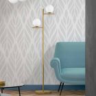 Modern golvlampa i metall mässingsfinish och opalglas tillverkad i Italien - Carima Viadurini