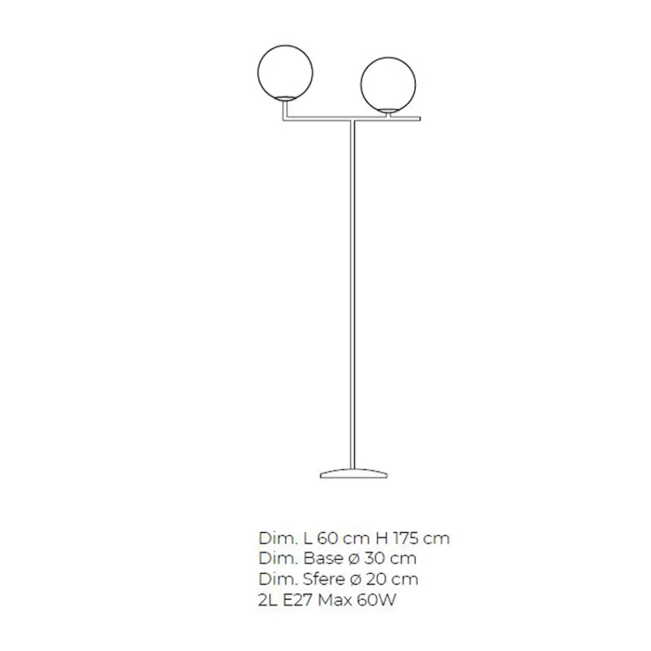 Modern golvlampa i handblåst venetianskt glas - snö Viadurini