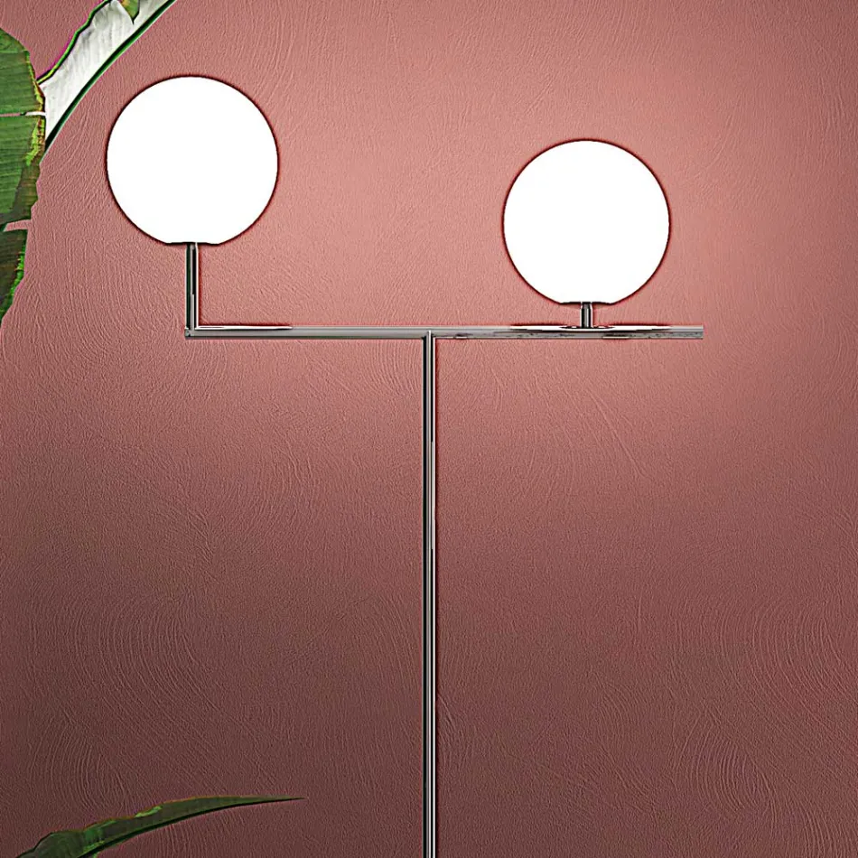 Modern golvlampa i handblåst venetianskt glas - snö Viadurini