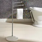 Vintage 3-armad handdukshållare i mässing och keramik - Lyon Viadurini