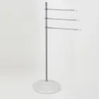 Vintage 3-armad handdukshållare i mässing och keramik - Lyon Viadurini