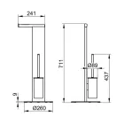 Stående toalettborsthållare och badrulle i vit eller svart aluminium - Alcade Viadurini