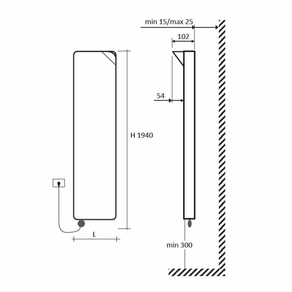 Elektrisk strålningsplatta med modern design upp till 1000 W - bok Viadurini