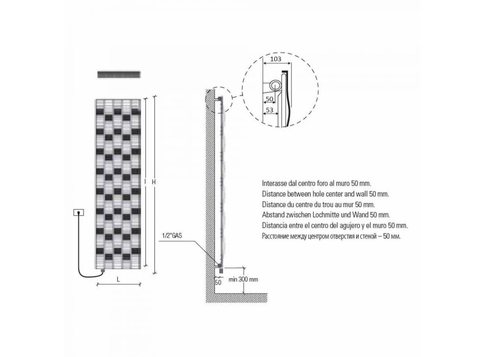 5 bar design stål elektrisk strålningsplatta upp till 1000 watt - flod Viadurini