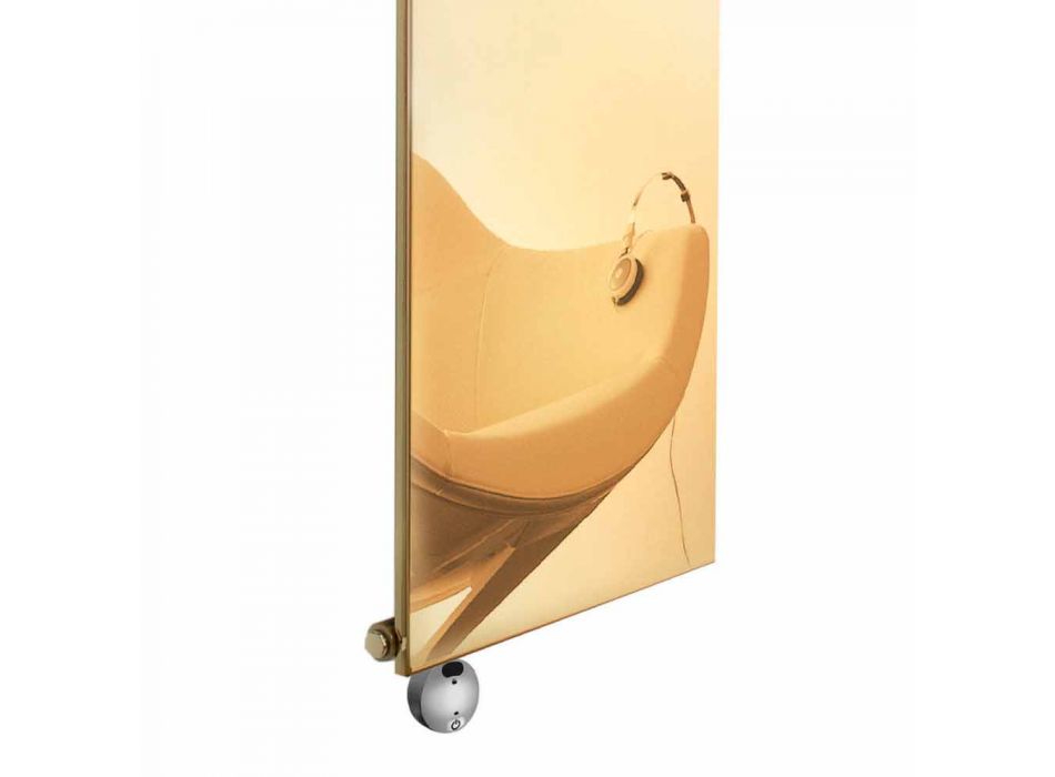 Vertikal elektrisk strålningsplatta i guld Modern design upp till 1000 W - is Viadurini