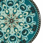 Serveringsfat i porslin Orientalsk dekor Underglasyr 4 st - Eivissa Viadurini
