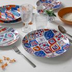 Fullservicebordplattor i porslin och färgat stengods 18 stycken - Anfa Viadurini