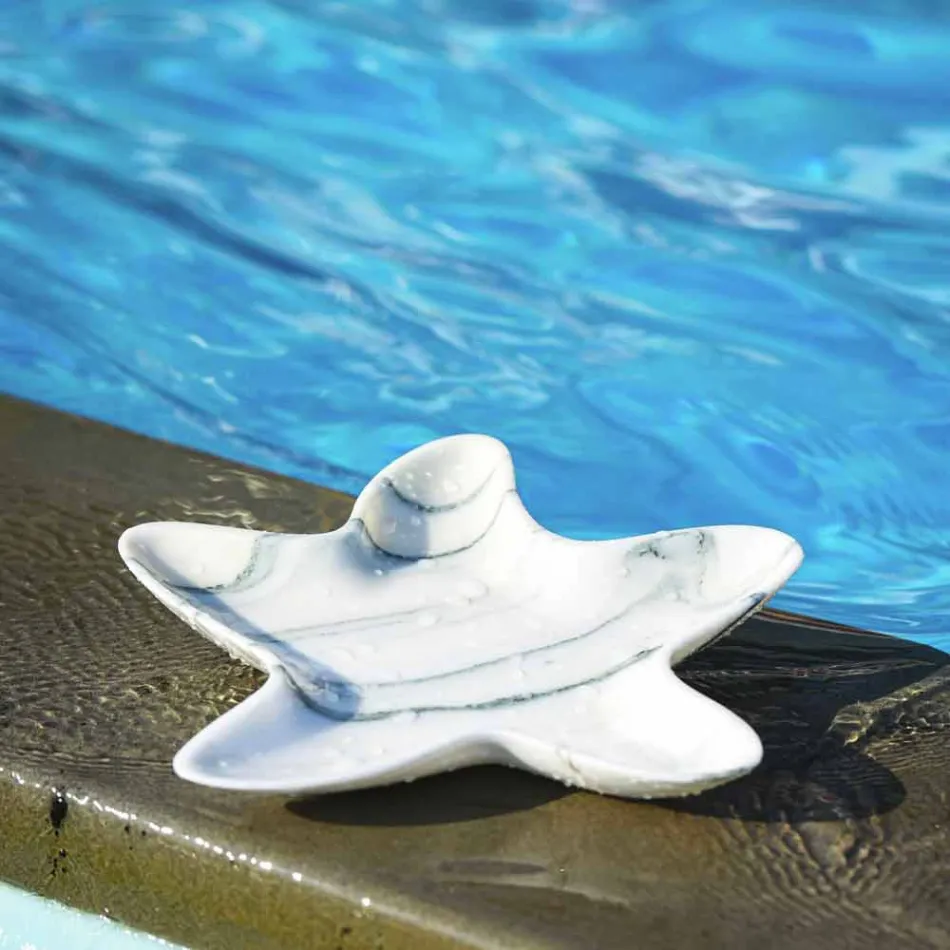 Modernt marmorfat i form av en sjöstjärna som tillverkas i Italien - Ticcio Viadurini