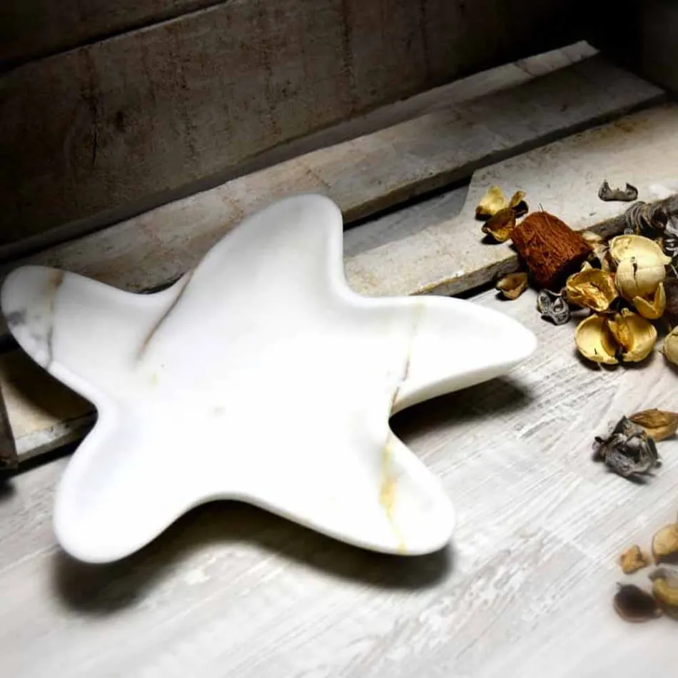 Modernt marmorfat i form av en sjöstjärna som tillverkas i Italien - Ticcio Viadurini