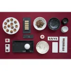 Rund ostplatta i vit eller svart marmor tillverkad i Italien - Kirby Viadurini