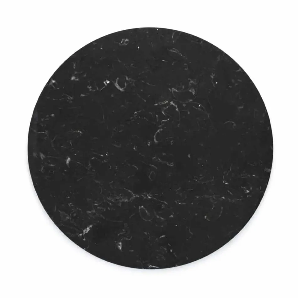 Rund ostplatta i vit eller svart marmor tillverkad i Italien - Kirby Viadurini