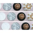 Rund ostplatta i vit eller svart marmor tillverkad i Italien - Kirby Viadurini