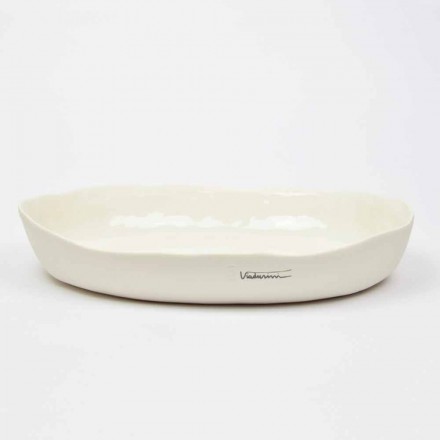 Lyxig design vit porslin oval serveringsplatta - Arcimaesta Viadurini