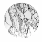 Rund serveringsplatta i vit Carrara-marmor Tillverkad i Italien - Kamil Viadurini