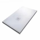 Duschbricka 140x70 i steneffektharts med stålgaller - Domio Viadurini