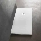 Duschkar 170x70 i steneffektharts med stålgaller - Domio Viadurini