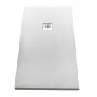 Duschbricka 170x80 i steneffektharts med stålgaller - Domio Viadurini