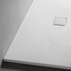 Rektangulär duschbricka med vit sammetseffekt 140x80 cm - Estimo Viadurini