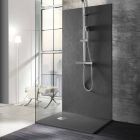 Modernt duschkar 120x80 i hartseffekt sten och stål - Domio Viadurini