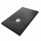 Rektangulär duschbricka 140x80 i harts med stålgaller - Domio Viadurini