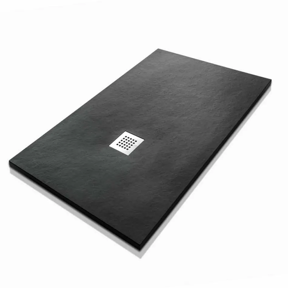 Rektangulär duschbricka 140x90 i hartssteneffekt - Domio Viadurini