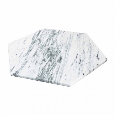 Sexkantig serveringsplatta i vit Carrara-marmor eller svart marquinia - Ludivine Viadurini