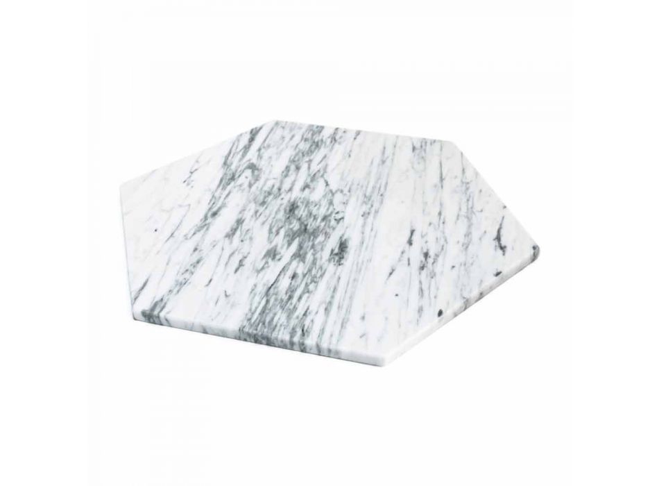 Sexkantig serveringsplatta i vit Carrara-marmor eller svart marquinia - Ludivine Viadurini
