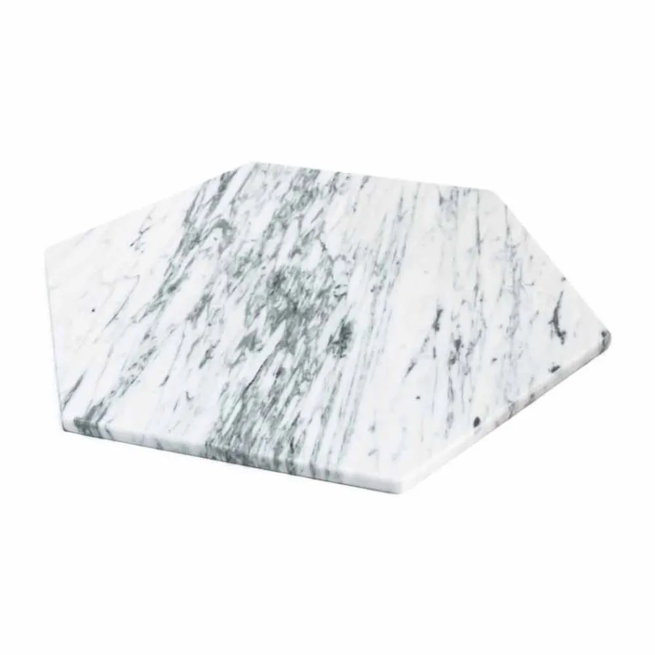 Sexkantig serveringsplatta i vit Carrara-marmor eller svart marquinia - Ludivine Viadurini