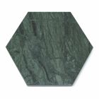 Sexkantig serveringsplatta i svart eller grön marmor med kork 4 delar - Ludivine Viadurini