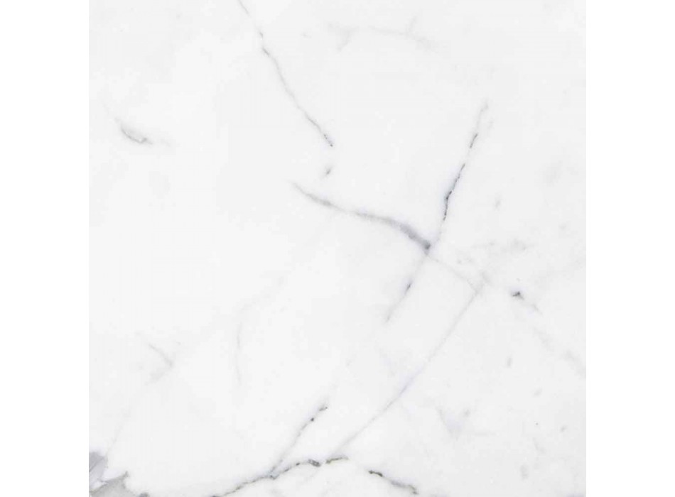 Sexkantig designplatta i vit Carrara-marmor tillverkad i Italien - Sintia Viadurini