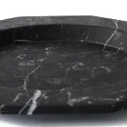 Platt tallrik i satängmarmor Olika ytbehandlingar Italiensk lyxdesign - Rhodium Viadurini