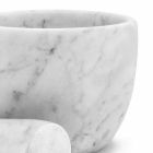 Liten murbruk med stöt i vit Carrara-marmor tillverkad i Italien - Mirel Viadurini