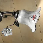 2 lampor Taklampa i metall och keramik med handmålade rosor - Pisa Viadurini