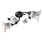 2 lampor Taklampa i metall och keramik med handmålade rosor - Pisa Viadurini