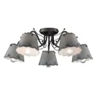 Taklampa med 3 eller 5 lampor i handmålad broderieffekt Keramik - Ravenna Viadurini