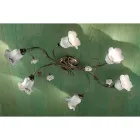 6 Lights Taklampa i hantverkskeramik med dekorerade rosor - Pisa Viadurini