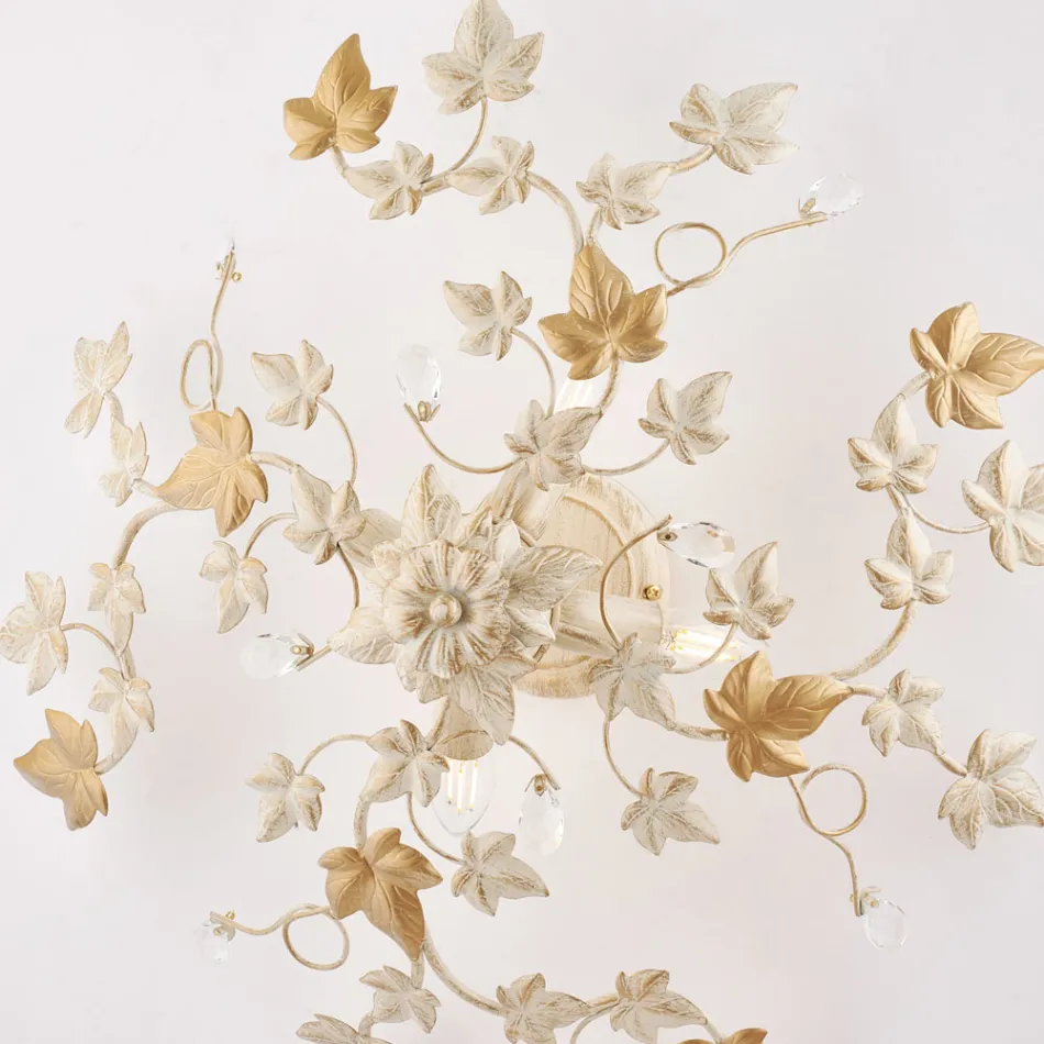 Taklampa i metall och kristall med 6 ljuskällor för sofistikerad stil – Orchidea Viadurini