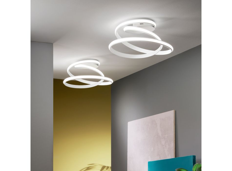 Modern design Vitmålad metall LED-taklampa - Rivolta Viadurini