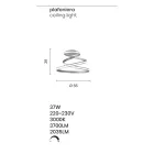 Modern design Vitmålad metall LED-taklampa - Rivolta Viadurini