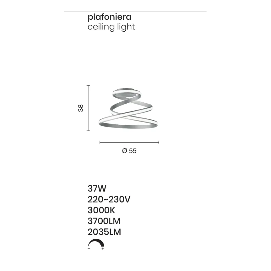 Modern design Vitmålad metall LED-taklampa - Rivolta Viadurini