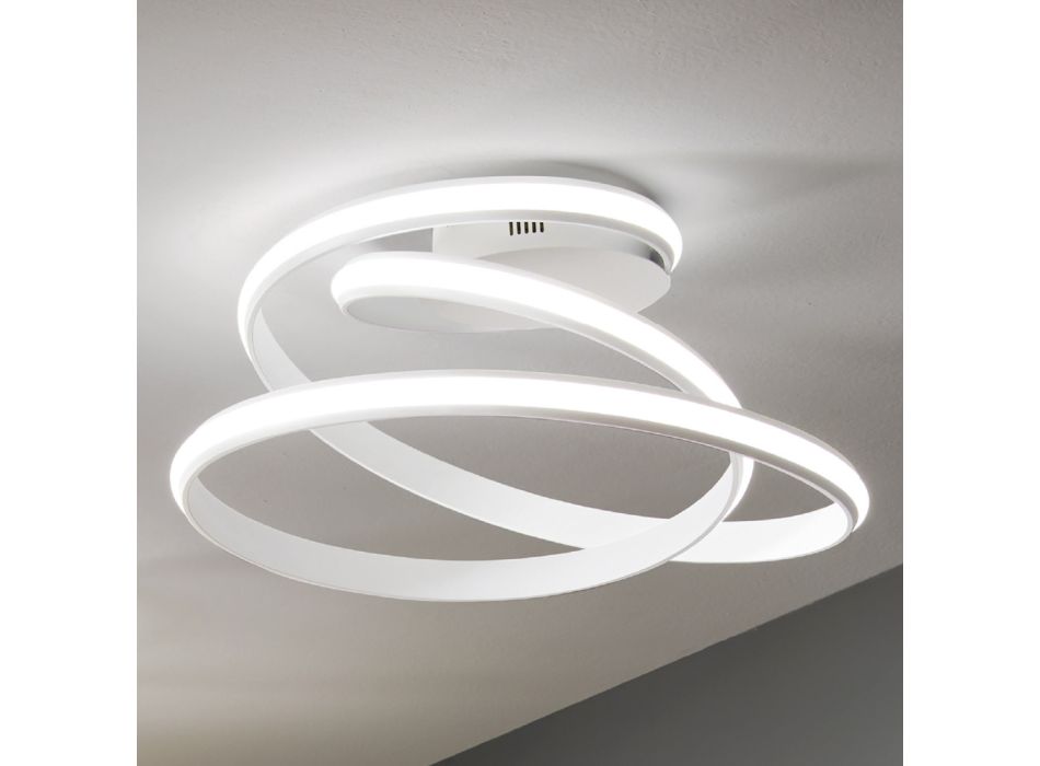 Modern design Vitmålad metall LED-taklampa - Rivolta Viadurini