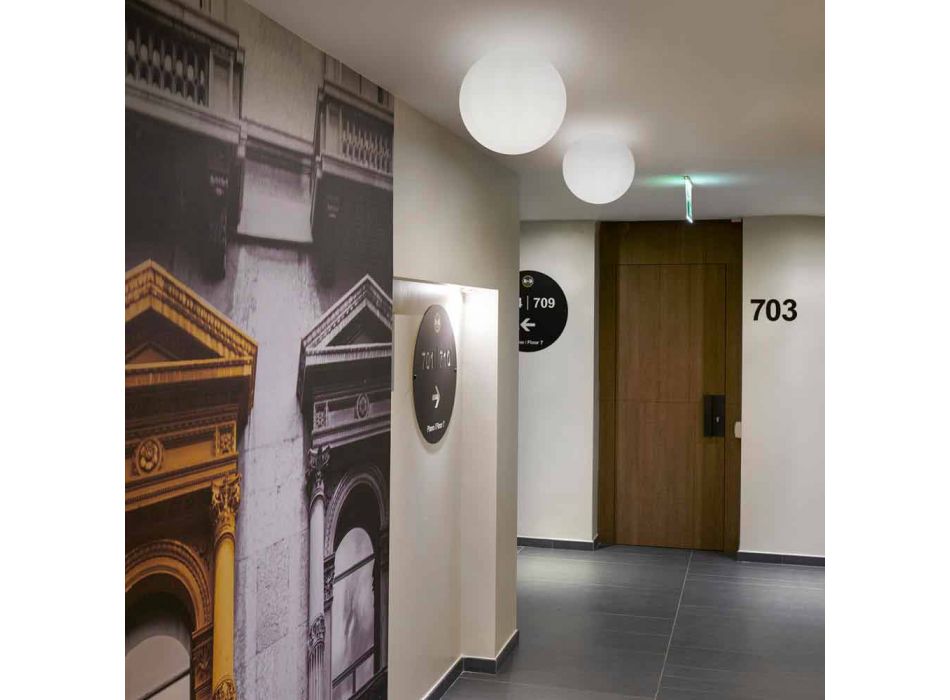 Slide Globo (vägg) sfär taklampa gjord av polyeten tillverkad i Italien Viadurini