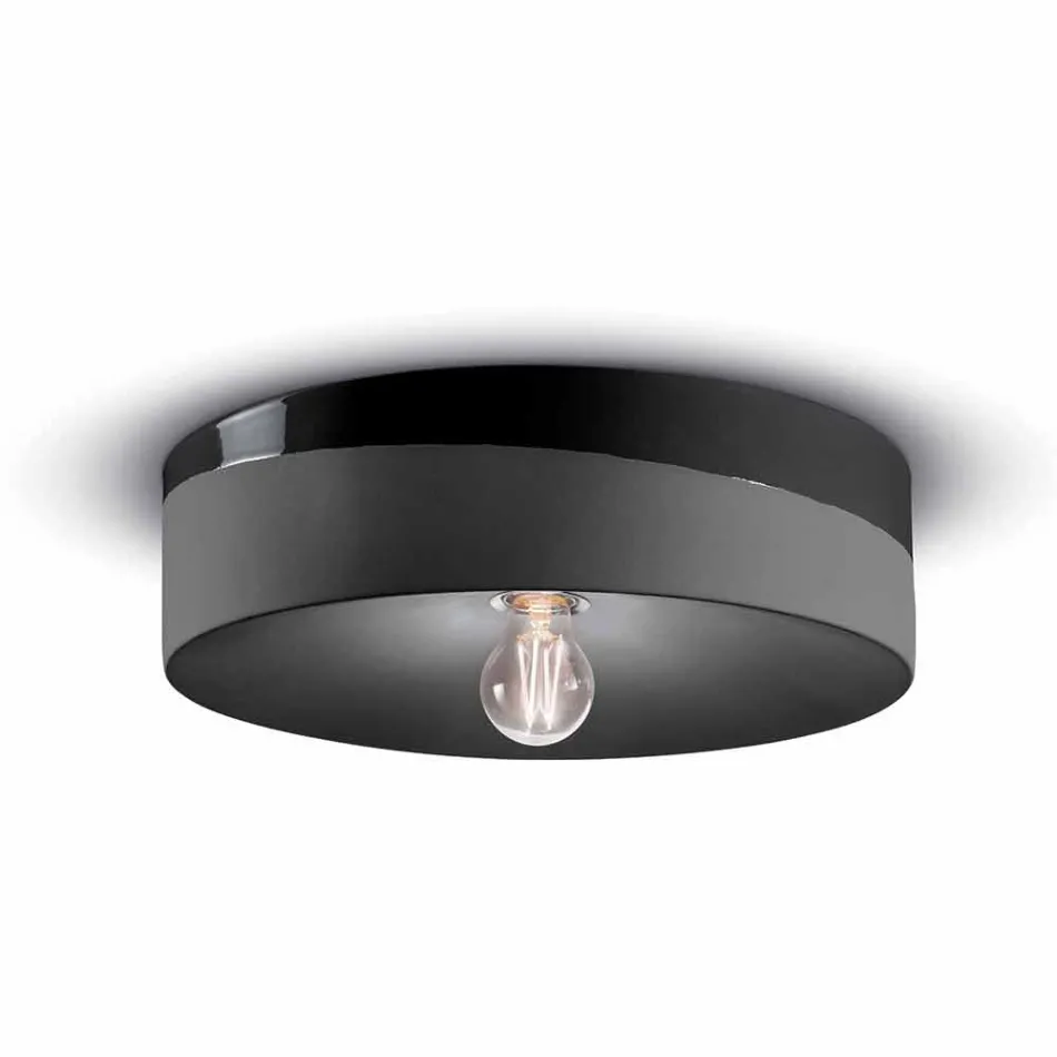 Cirkulärt taklampa i färgad keramik tillverkad i Italien - Ferroluce Pi Viadurini