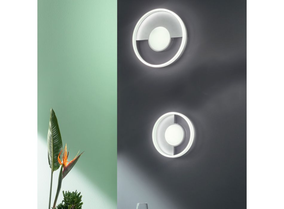 LED Vägglampa i Metall med Perimeter Diffusor - Carmelino Viadurini