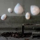 Vägglampa i metall och vit Lycra-design i 3 dimensioner - lövverk Viadurini